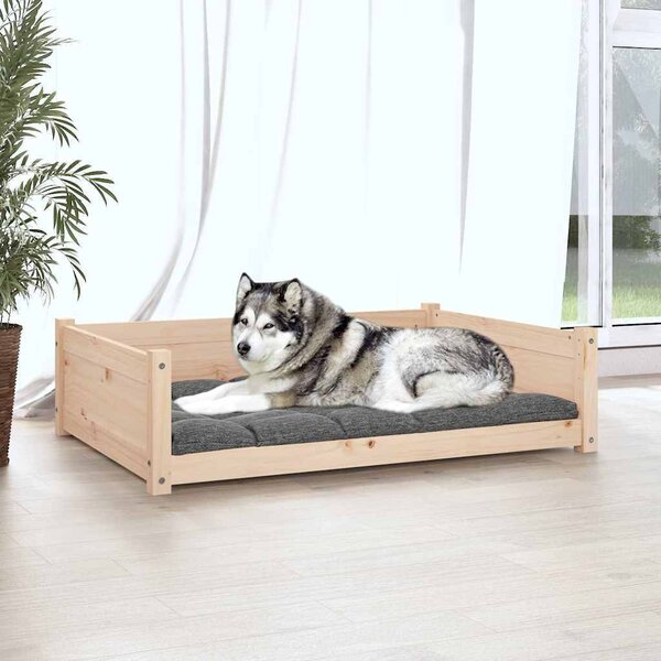 VidaXL Pelíšek pro psy 105,5 x 75,5 x 28 cm masivní borovice [821465] Barva: Bílá