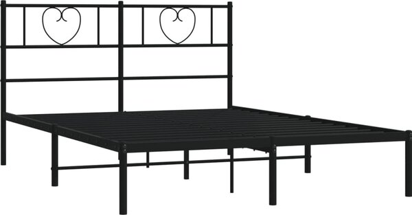VidaXL Kovový rám postele s čelem 120 x 200 cm [355461] Barva: Černá