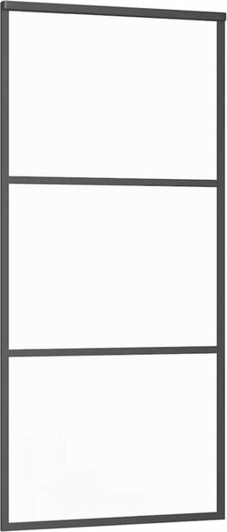 VidaXL Posuvné dveře s kováním ESG sklo a hliník 90 x 205 cm [3081940]