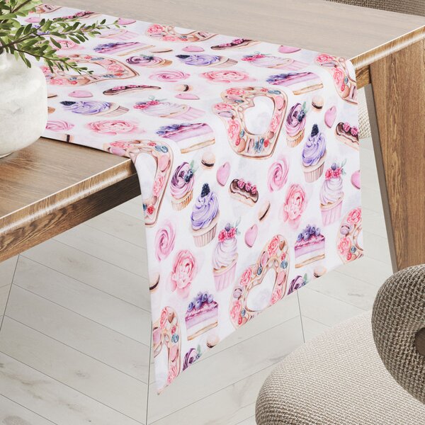 Biante Dekorační běhoun na stůl PML-037 Růžová cukrárna 20x120 cm