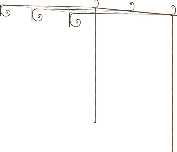 VidaXL Zahradní pergola hnědá s patinou 3 x 3 x 2,5 m železná [313997]
