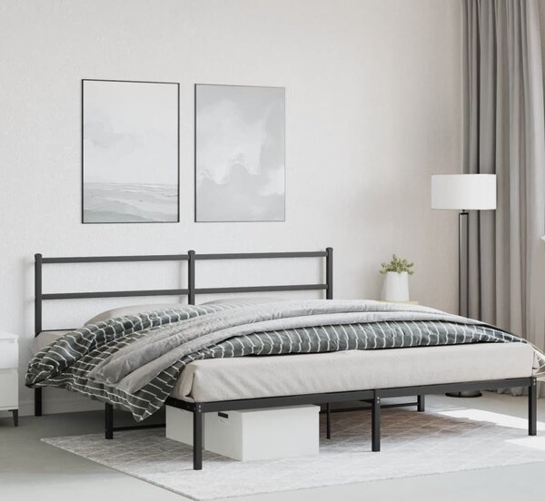 VidaXL Kovový rám postele s čelem 180 x 200 cm [355369] Barva: Černá