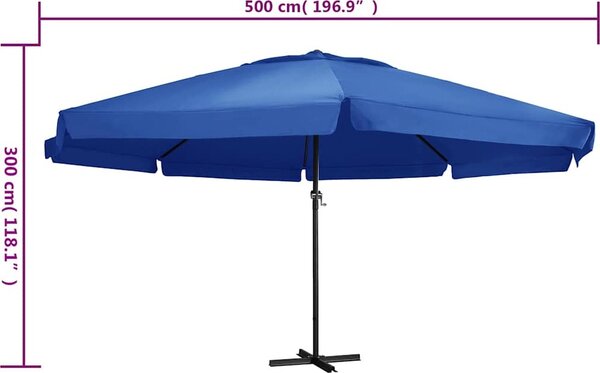 VidaXL Zahradní slunečník s hliníkovou tyčí 500 cm [47369] Barva: Zelená