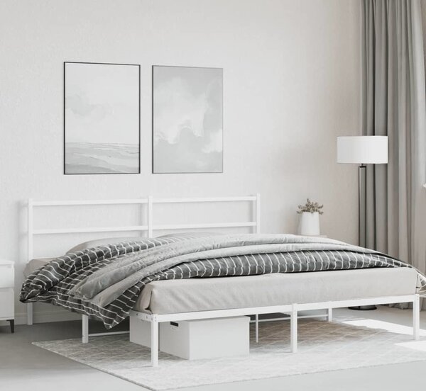 VidaXL Kovový rám postele s čelem 180 x 200 cm [355369] Barva: Černá