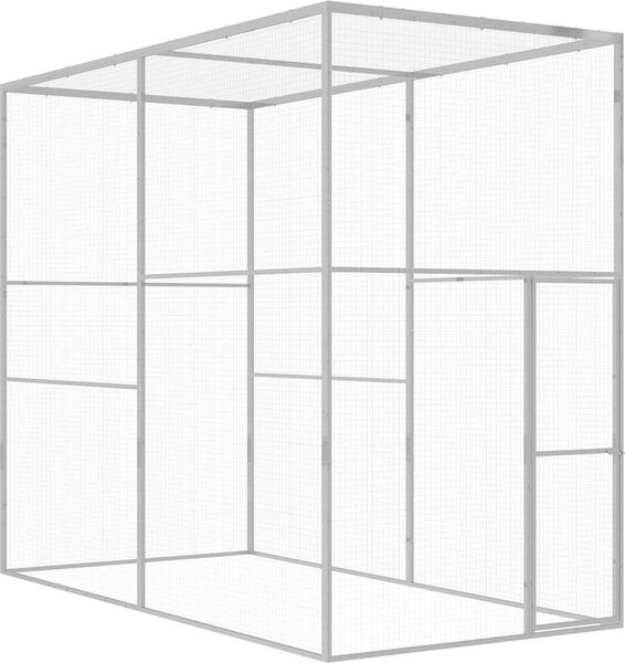 VidaXL Klec pro kočky 3 x 1,5 x 2,5 m pozinkovaná ocel [146360]