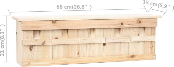 VidaXL Ptačí budka pro vrabce 5 komůrek 68 x 15 x 21 cm jedlové dřevo [47245]