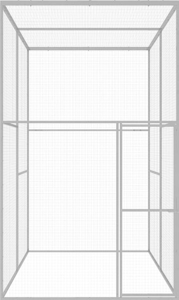 VidaXL Klec pro kočky 3 x 1,5 x 2,5 m pozinkovaná ocel [146360]