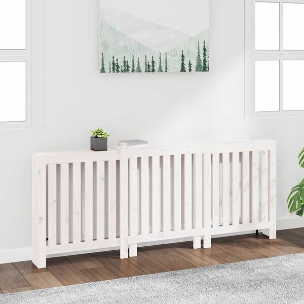 VidaXL Kryt na radiátor masivní borové dřevo [822582] Barva: Bílá, Velikost: 79.5 x 19 x 84 cm
