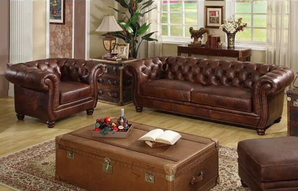 Hosana Home Kožené křeslo Chesterfield Luxury