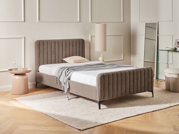 Postel Buklé LUNAN 120 x 200 cm Taupe