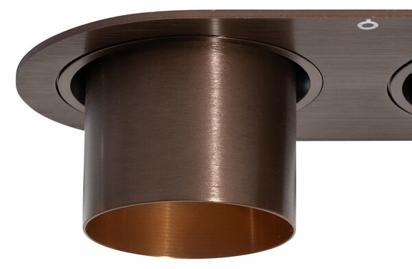 Sada 6 zapuštěných bodových svítidel tmavě bronzová GU10 50mm 2-světla - Installa