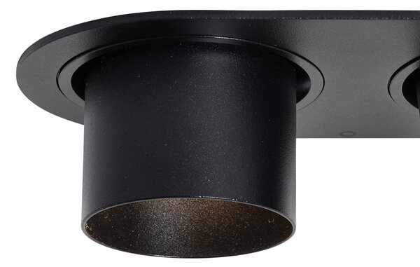 Sada 6 zapuštěných bodových světel černá GU10 50mm 2-světla - Installa