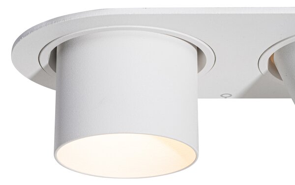 Sada 6 zapuštěných bodových svítidel bílá GU10 50mm 2-světlo - Installa