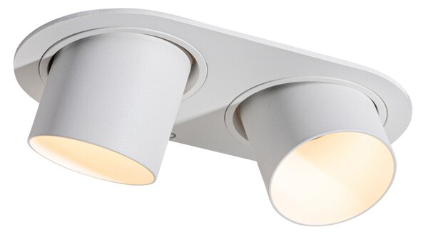 Zakulacené zapuštěné bodové svítidlo bílé GU10 50 mm 2-světlo - Installa