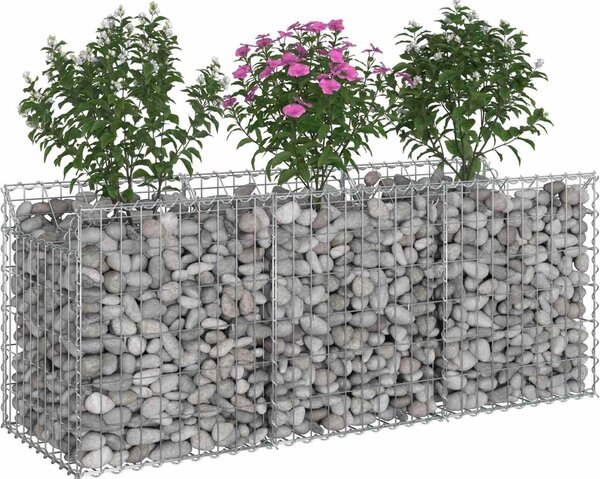 VidaXL Gabionový vyvýšený záhon 150 x 50 x 60 cm Pozinkovaná ocel [42033292]