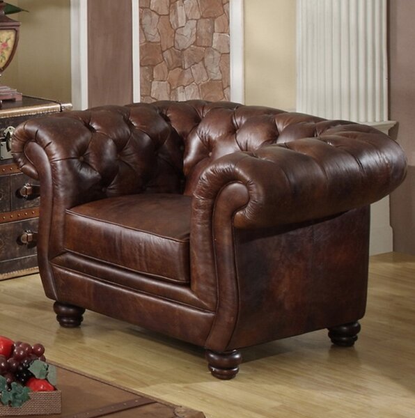 Hosana Home Kožené křeslo Chesterfield Luxury