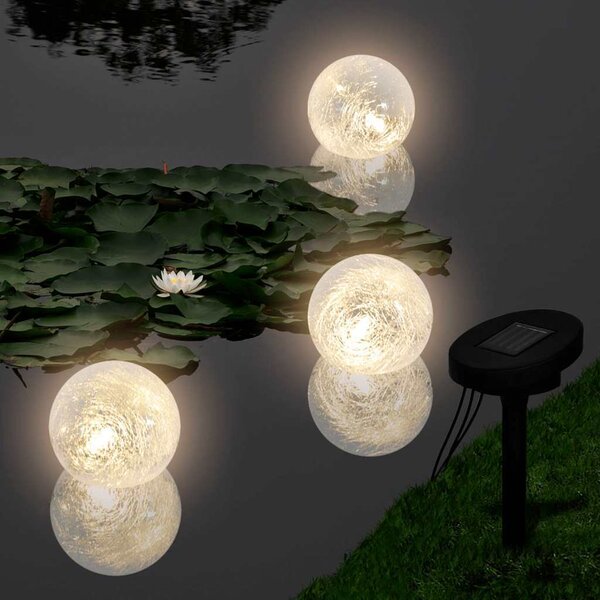 VidaXL Set 3 ks solárních plovoucích LED svítidel do vody - koule [40869]