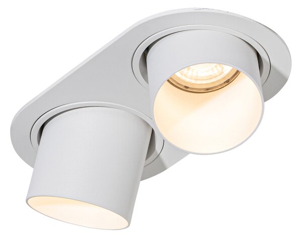 Zakulacené zapuštěné bodové svítidlo bílé GU10 50 mm 2-světlo - Installa