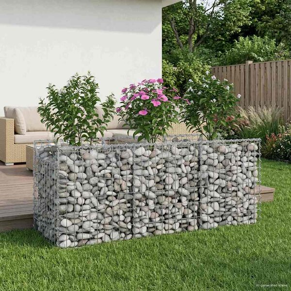 VidaXL Gabionový vyvýšený záhon 150 x 50 x 60 cm Pozinkovaná ocel [42033292]