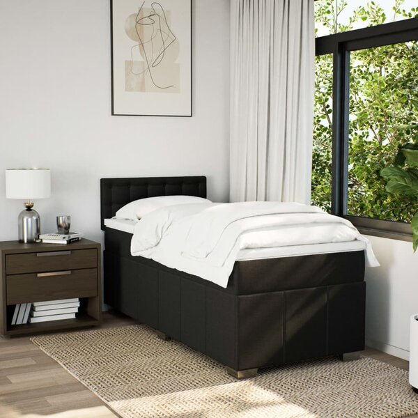 VidaXL Box spring postel s matrací 100 x 200 cm textil [3286999] Barva: Černá