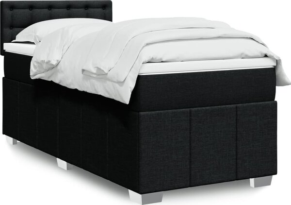 VidaXL Box spring postel s matrací 100 x 200 cm textil [3286999] Barva: Černá