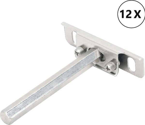 VidaXL Plovoucí police držáky 12ks neviditelné Ø12x100mm uhlíková ocel [4012403]