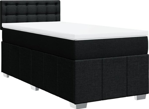 VidaXL Box spring postel s matrací 100 x 200 cm textil [3286999] Barva: Černá