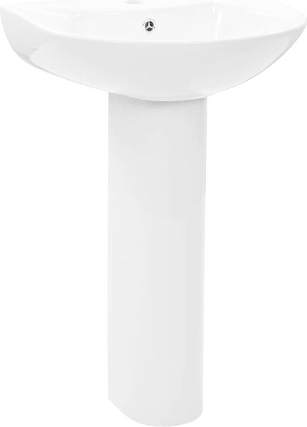 VidaXL Volně stojící umyvadlo podstavec keramické bílé 520x440x190 mm [142999]