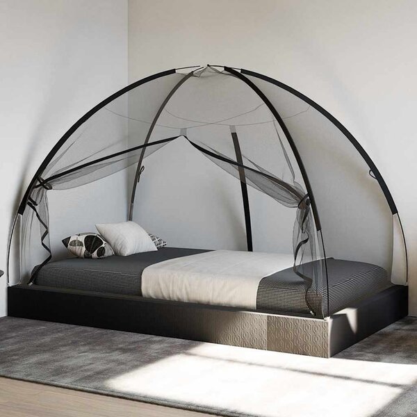 VidaXL Moskytiéra Mongolia s dvířky 220 síťovina 200x120x130 cm [4010042] Barva: Černá