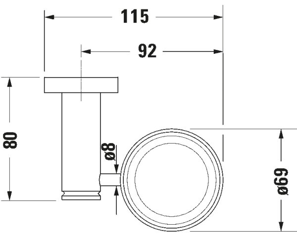 Duravit 99201000 - Nástěnný stojánek na zubní kartáčky D-CODE pravá lesklý chrom