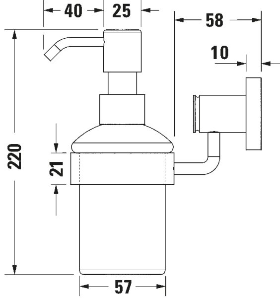 Duravit 99161000 -Nástěnný dávkovač mýdla D-CODE 390 ml mléčné sklo/lesklý chrom