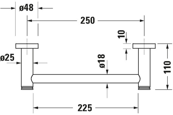 Duravit 99144600 - Vanový úchyt D-CODE 28,4 cm matná černá