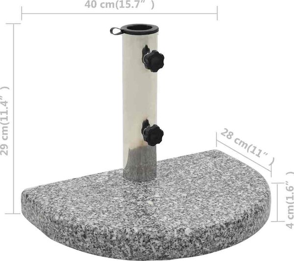 VidaXL Stojan na slunečník 40 x 28 x 4 cm žula [45069] Barva: Černá