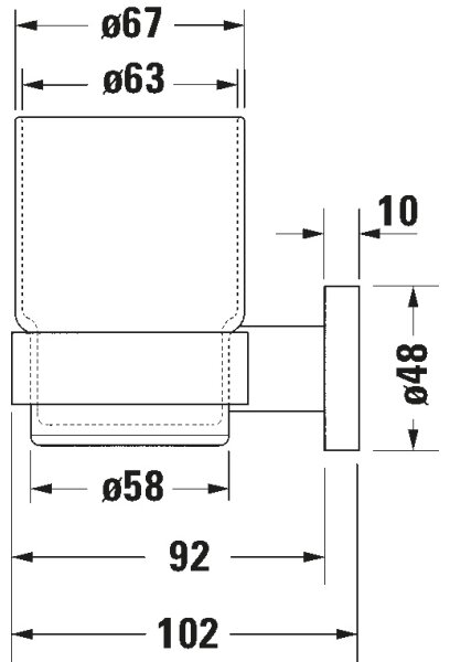 Duravit 99201000 - Nástěnný stojánek na zubní kartáčky D-CODE pravá lesklý chrom