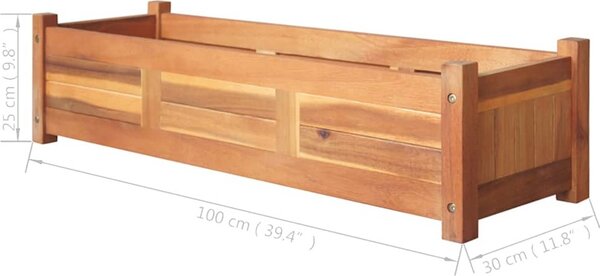 VidaXL Vyvýšené záhony 2 ks akáciové dřevo 100 x 30 x 25 cm [3057522]