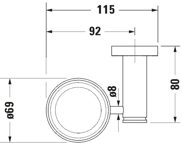 Duravit 99194600 - Nástěnný stojánek na zubní kartáčky D-CODE levá matná černá