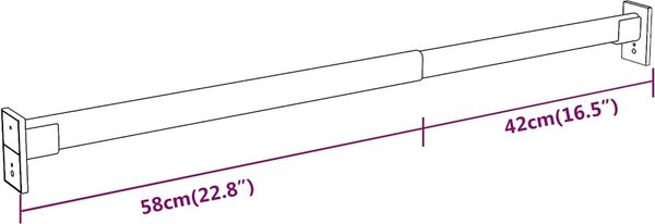 VidaXL Teleskopické šatní tyče 2 ks stříbrné 58–100 cm [344373]