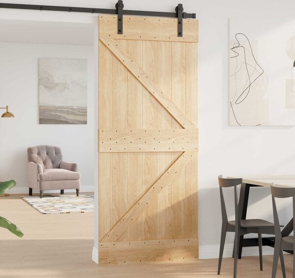VidaXL Dveře NARVIK 90 x 210 cm Masivní borové dřevo (neupravené) [351043] Barva: Přírodní