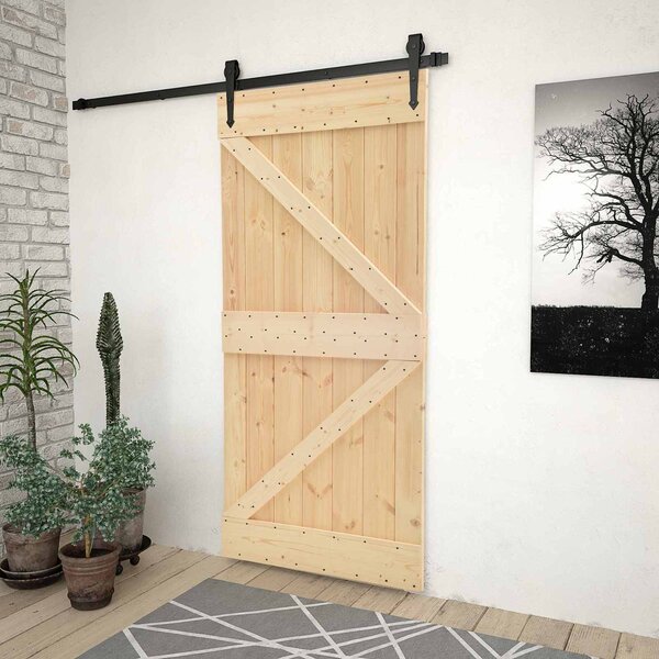 VidaXL Dveře NARVIK 90 x 210 cm Masivní borové dřevo (neupravené) [351043] Barva: Přírodní