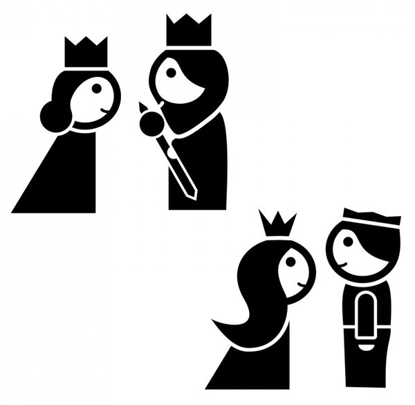 Královská rodina - samolepky na zeď pohádkové postavičky zelená