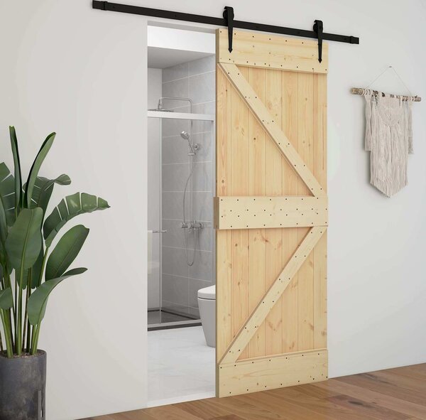 VidaXL Dveře NARVIK 90 x 210 cm Masivní borové dřevo (neupravené) [351043] Barva: Přírodní