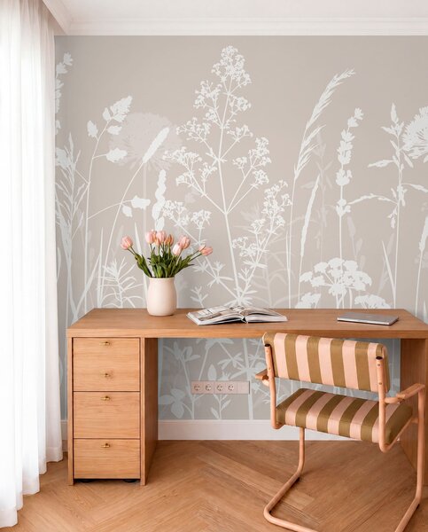 Fototapety Minimalismus jemných polních rostlin a květin, Fototapety příroda, w01270 : uwalls.cz