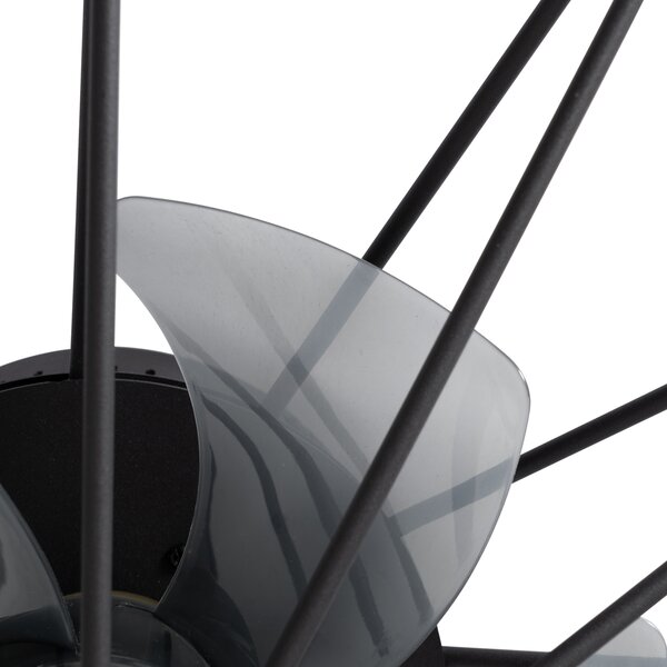 Stropní ventilátor černý 62 cm vč. LED stmívatelný s dálkovým ovládáním - Yaran