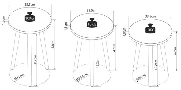 ODKLÁDACÍ STOLEK, medový dub, kompozitní dřevo, 33,5/33,5/52 cm MID.YOU - Online Only konferenční stolky, Online Only