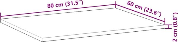VidaXL Deska psacího stolu napuštěná olejem 80x60x2 cm masivní akácie [3279753] Barva: Přírodní