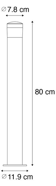 Moderní venkovní lampa černá 80 cm IP44 vč. LED - Roxy