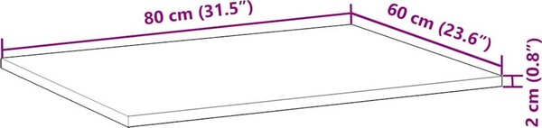 VidaXL Stolní deska obdélníková 80 x 60 x 2 cm masivní akáciové dřevo [4008824] Barva: S olejovou povrchovou úpravou