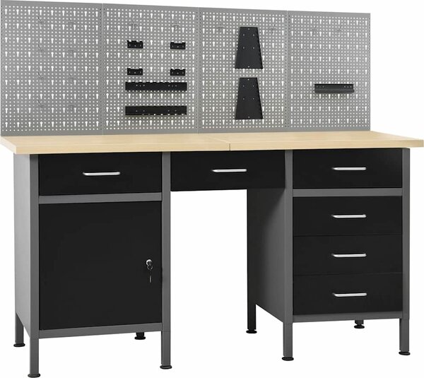 VidaXL Pracovní stůl se čtyřmi nástěnnými panely [3053429]