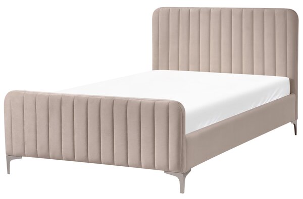 Postel Umělý samet LUNAN 120 x 200 cm Taupe