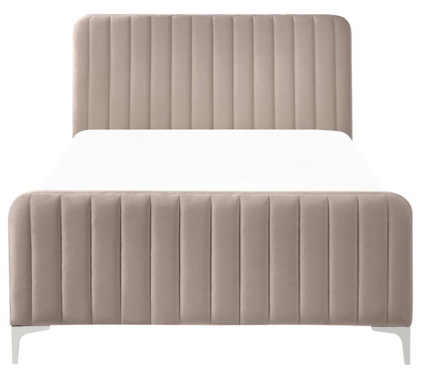 Postel Umělý samet LUNAN 120 x 200 cm Taupe
